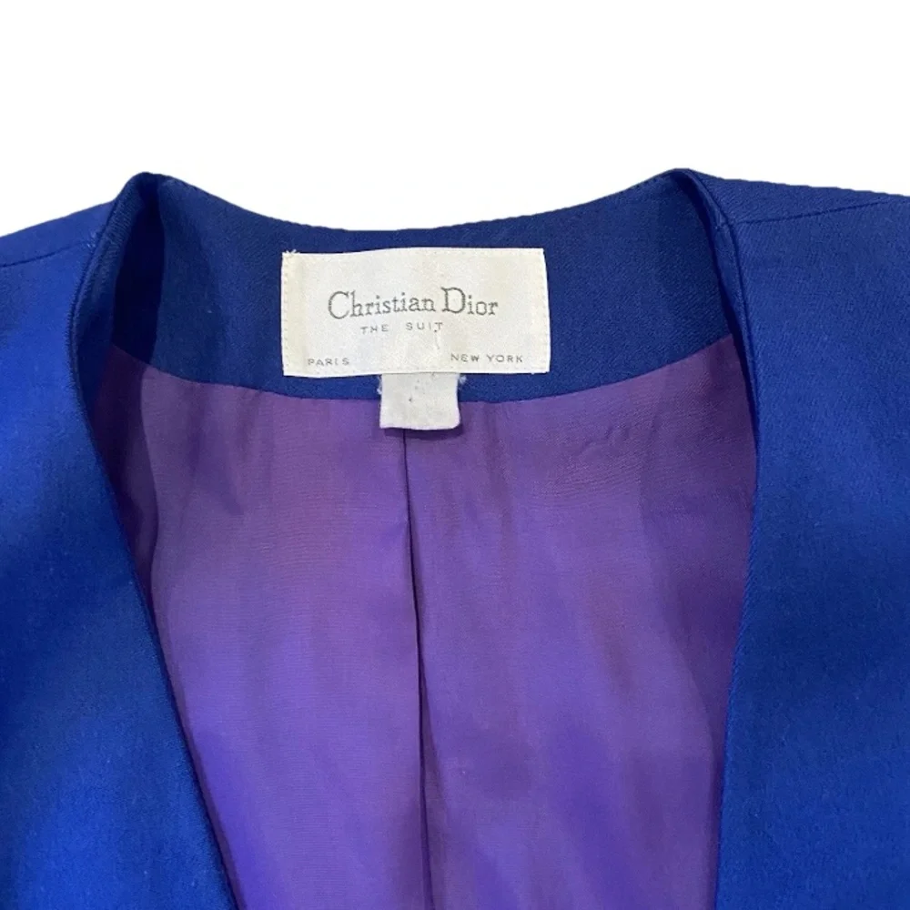 Vintage Christian Dior Le Suit Blazer Royal Blue Women's size 8